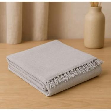 Imagem de Manta Para Sofá Gigante 100% Algodão Luxo – Decorativa Confortável e Protetora Para Sala e Cama (POP 2,20mX1,50m CINZA CLARO)