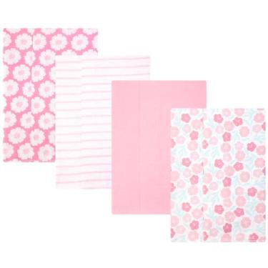 Imagem de Hudson Baby Panos de flanela de algodão unissex para bebês, tamanho único, Margaridas rosa, tamanho nico