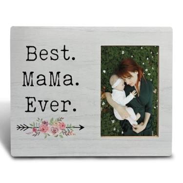 Imagem de FHUGX Moldura de madeira Best Mama Ever, 10 x 15 cm, melhor porta-retrato para mãe, mãe, mãe, filha, filho, presente de aniversário para mãe, mãe, avó