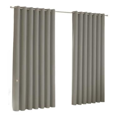 Imagem de Cortina Para Sala Ou Quarto Grande 3,00x2,50 metros Ideal Sala Quarto Escritório Porta (Cinza)