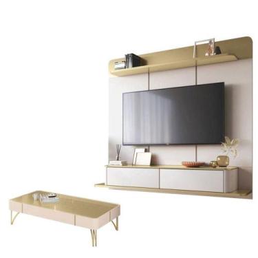 Imagem de Home Suspenso Galax Com Mesa De Centro Cadenza Champanhe Off White - H