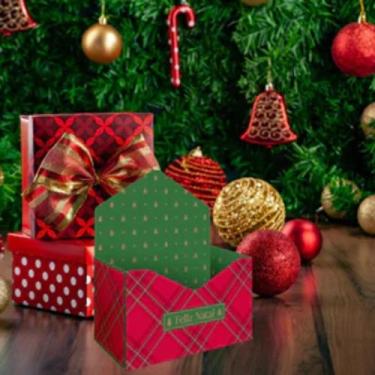 Imagem de Caixa Envelope Tradição de Natal 22cm x 12cm x 13cm - Albano