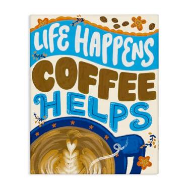Imagem de Stupell Industries Arte de parede Life Happens Coffee Helps, design de Connie Summers, 76 x 61 cm