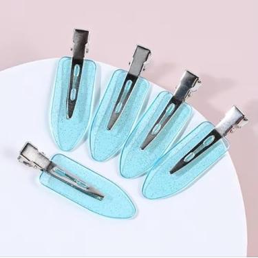 Imagem de Kit com 12 Presilhas colorida para cabelo, skincare e maquiagem,estilosa, moderna, prática e fofa (12 Azul transparente)