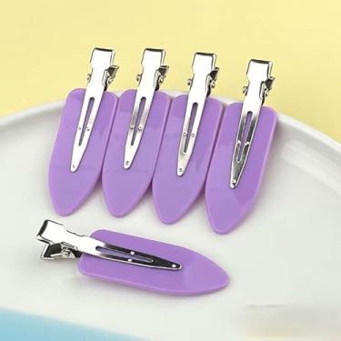 Imagem de Kit com 12 Presilhas colorida para cabelo, skincare e maquiagem,estilosa, moderna, prática e fofa (12 Roxo Sólido)