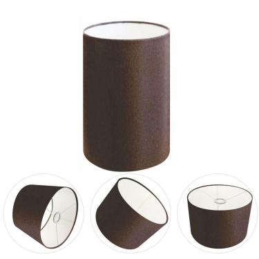 Imagem de Cúpula Abajur E Luminária Cilíndrica Vivare Cp-7003 ø15x20cm - Bocal Nacional Café