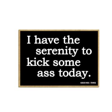 Imagem de Honey Dew Gifts, I Have The Serenity to Kick Some Ass Today, 6,3 cm x 9 cm, Decorações de armário de humor adulto, ímãs de geladeira sarcásticos, ímãs decorativos, presentes engraçados e inadequados
