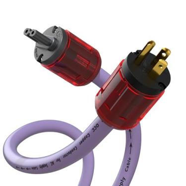 Imagem de Preffair Cabos De Alimentação 4N Ofc Blindados 12Awg Hifi Roxos, Figura 8, Fios Ca Com Plugue Fêmea Iec320-C7 3 Pinos Banhados A Ouro 24K Para Alto-Falantes, Dacs, Cd Players E Amplificadores. (2 M)