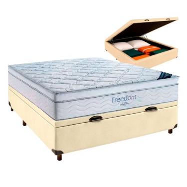 Imagem de Cama Box Bau Begetiza + Colchão Casal Freedom Ortobom