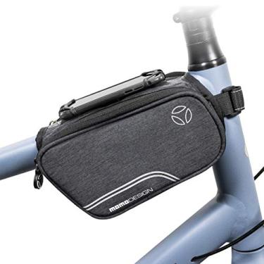 Imagem de MOMO Design Bike TTB03 Bolsa de tubo de topo duplo, suporte de telefone com visão horizontal/vertical, tubulação refletiva, resistente à água, ajuste universal, capacidade de 1,25 L