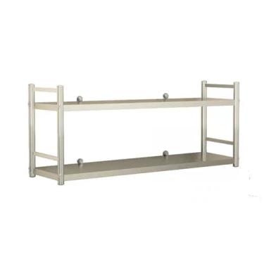 Imagem de Prateleira de aço inoxidável, prateleiras flutuantes de parede, prateleiras de metal e rack de armazenamento industrial de cozinha (70 x 35 cm/27,5 x 13,17,8 cm, 2T)