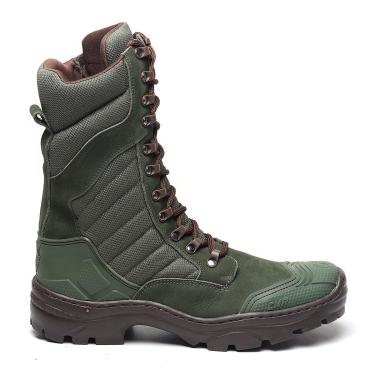 Imagem de Bota Mg Store Coturno Couro Militar Preta Cano Médio Estilosa Masculina-Masculino