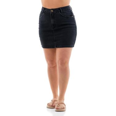 Imagem de Saia Jeans Feminina Arauto Hot Pants Preta-Feminino