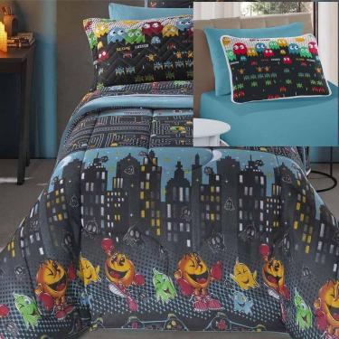 Imagem de Kit Coordenado Edredom Com Lençol Solteiro Mymo - Game - 100% Algodão