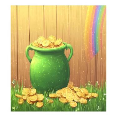 Imagem de Blueangle Dia de São Patrício Moedas Douradas Capa Magnética para Máquina de Lavar Louça, Decoração Frontal de Lava-Louça, Decalques de Armário Doméstico, Adesivos Eletrodomésticos, 58 cm C x 66 cm