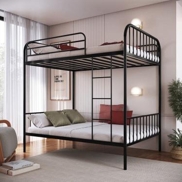 Imagem de Beliche em Ferro Cama de Casal Margarida Preto
