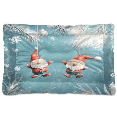Imagem de SEHANY Cama de Natal para cães de Papai Noel, cama de gato com fundo antiderrapante, cama de canil, colchão macio para animais de estimação, lavável para cães pequenos, médios e grandes, gatos, 91 x