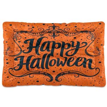 Imagem de SEHANY Cama de Halloween com abóboras amarelas para cães, gatos, outono/inverno, caixote grosso, macio, para animais de estimação, antiderrapante, lavável, para cães pequenos, médios e grandes, gatos