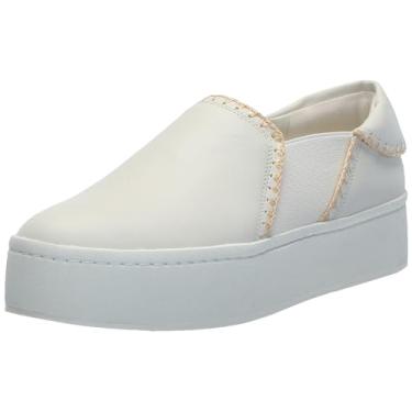 Imagem de Vince Mocassim feminino Warren sem cadarço com plataforma, Branco/ráfia, 43