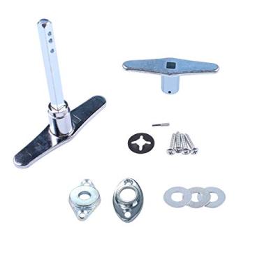 Imagem de COLIBROX Kit de ferragens para porta de garagem com alça em T falsa, kit sem trava (sem chaves) cromado