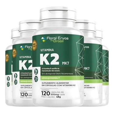 Imagem de KIT C/5 Un. Vitamina K2 MK7-120 Cápsulas 500mg Floral Ervas do Brasil