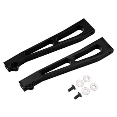 Imagem de CUOFYUNL 2 unidades de liga de alumínio braços de suspensão superiores dianteiros braços oscilantes superiores para JLB 1/10 série de caminhões de carro (Preta)