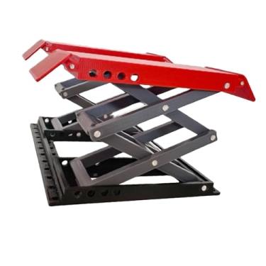 Imagem de Colaxi Plataforma elevatória em miniatura para carros RC, suporte de trabalho portátil para carros RC na escala 1/18, suporte de elevação leve para reparos, Vermelho Preto