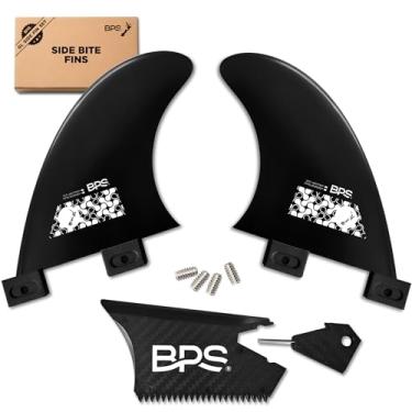 Imagem de BPS Barbatanas laterais para prancha de surfe 'Link' – barbatanas ecológicas reforçadas com fibra de vidro – com 60% de plástico de nylon reciclado para longboard, prancha de surfe, shortboard (FCS GL