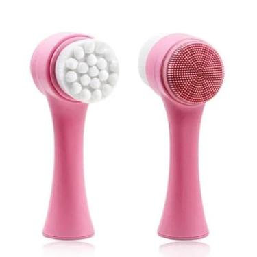 Imagem de Escova Facial 2 em 1 Limpeza e Massagem Esponja Suave Dupla Face para Cravos e Acne (2pcs)