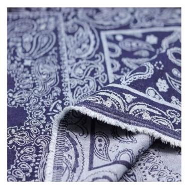 Imagem de Tecido Jeans Estampado Com Flores Da Tecido De Costura Com Padrão Floral 150 Cm De Largura Tecidos Artesanais Azuis Para Costura Faça Você Mesmo Artesanato Jeans Roupas(Blue 4,1.5x6M)