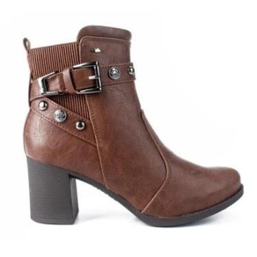 Imagem de Bota Cano Curto Dakota Com Salto Bloco Tira Fivela Metalizada DA971 Cor:;Tamanho:38;Gênero:Feminino-Feminino