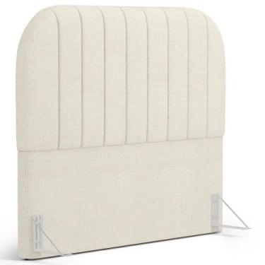 Imagem de Cabeceira Cama Box King Estofada Orgânica 195cm Alice W01 Linho Champa
