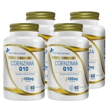 Imagem de Kit 4 Coenzima Q10 100% Pura 60cáps 100mg Flora Nativa-Unissex