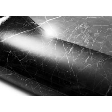 Imagem de ROSEROSA Retire e cole papel de parede autoadesivo de mármore falso brilhante para porta acabamento de moldagem de bancada PGS413