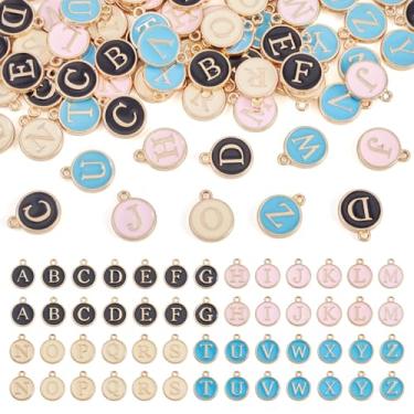 Imagem de Craftdady Pingentes de metal do alfabeto esmaltado de liga de A a Z com pingente de pingente fofo para pendurar com pingente de letra para artesanato faça você mesmo, pulseira, brinco, fabricação de
