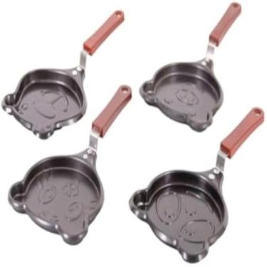 Imagem de Frigideira, preparar, pequenos, panquecas, refeicoes, alegres, cozinhar, figuras, divertida