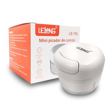 Imagem de Mini Processador Manual de Alimentos, Triturador Picador 170ml, 2 Lâminas em Inox, Ideal para Alho, Cebola, Temperos e Alimentos – Com Trava para Segurança e Antiderrapante