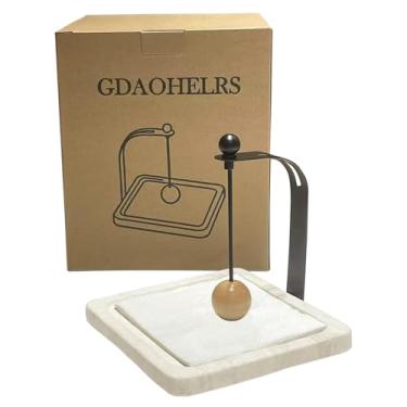 Imagem de GDAOHELRS Porta-guardanapos de travertino, travertino da Itália, porta-guardanapos de mármore natural, cabe de 12,7 a 17,8 cm