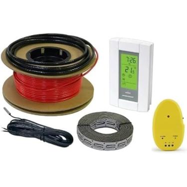 Imagem de HeatTech Pisos Aquecidos De 70 Pés Quadrados - Conjunto Cabos Elétricos Para Aquecimento Piso Sob O Piso, 120 V, Banheiro, Interno, Cerâmico, Pedra. Kit Inclui Termostato Aube Programável 7 Dias.