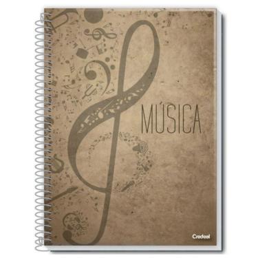 Imagem de Caderno Espiral Música Universitário 96 Folhas Credeal Com Pauta Para Compor