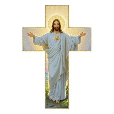 Imagem de FLCPJGV Cruz de Parede Decorativa de Madeira, Item Colecionável Exclusivo para Quarto, Apartamento Ou área Externa, Style B, Tamanho real