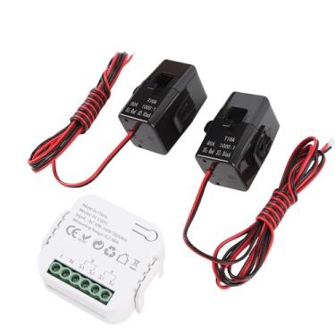 Imagem de Cryfokt Medidor de Eletricidade Inteligente WiFi Multifuncional Com Braçadeira 2PCS 80A para Rastreamento e Análise de Energia Em Tempo Real, Ideal para Proprietários de Painéis Solares