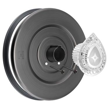 Imagem de Enhon Kit de acabamento de banheira e chuveiro, acabamento de chuveiro compatível com Moen Chateau T470 válvula padrão de banheira/chuveiro de manípulo, tubo de parafusos de escudo e alça (bronze