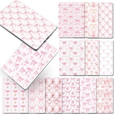Imagem de TAKEALOOK Cartão de inserção de coquete para Kindle - 12 peças bonito elegante laço rosa capa traseira inserções acessórios decorativos para Kindle E-Reader, presentes de livros para amantes de livros