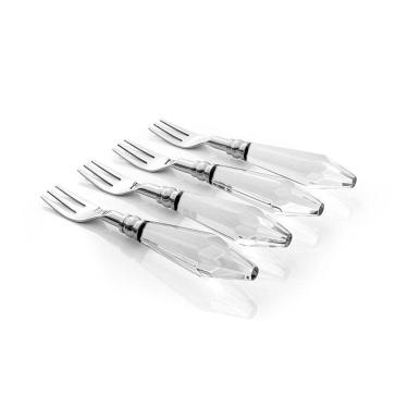 Imagem de Conjunto De Talheres Copa E Cia Para Aperitivo Finger Food 4 Peças Garbo Luma Silver