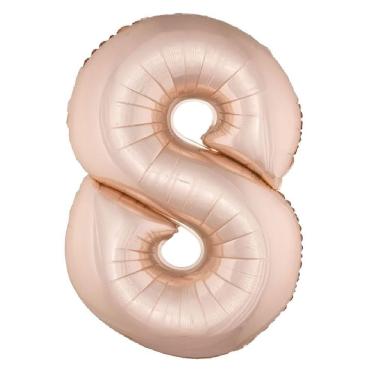 Imagem de Balão Metalizado Rose Gold Número 8 - 1 Metro