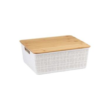 Imagem de Caixa Organizadora com Tampa de Bambu 12L Green Garden Prático e Funcional para o Dia a Dia