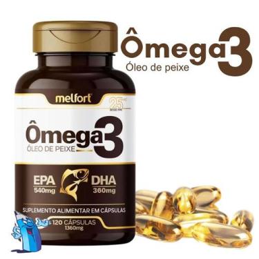 Imagem de Ômega 3 óleo de peixe 120 cápsulas epa 540mg dha 360mg melfort