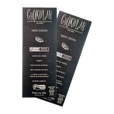 Imagem de Kit 2X: Chocolate 100% Cacau Zero Açúcar Orgânico CHoKolaH 60g