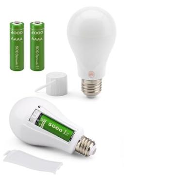 Imagem de Lâmpada LED de Emergência Inteligente E27, 20W, Bivolt, Bateria Recarregável, Acendimento Automático, Autonomia 4h, para Quedas de Energia